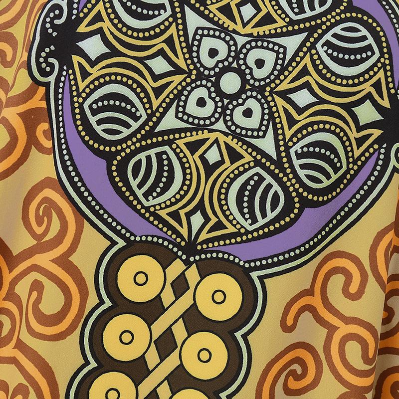 Женские платья большого размера с длинным рукавом и принтом на лацканах