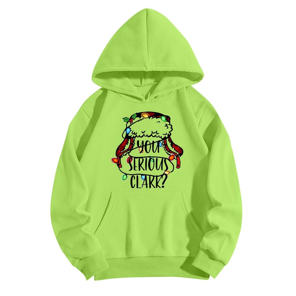 Женская однотонная толстовка с капюшоном и длинным рукавом с принтом