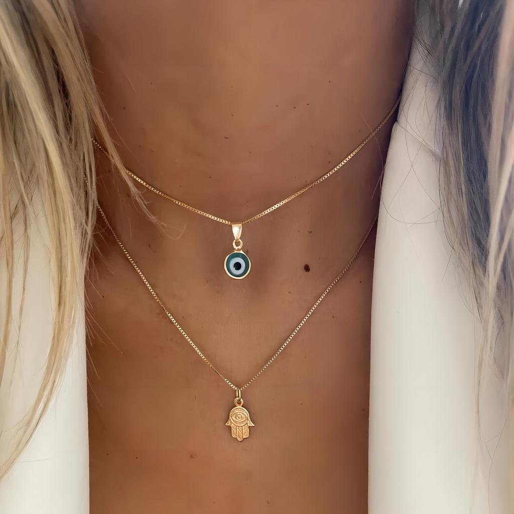 1 шт. Продается модный и минималистичный сверкающий кулон в виде креста с заклепками и двухслойным ожерельем из сплава