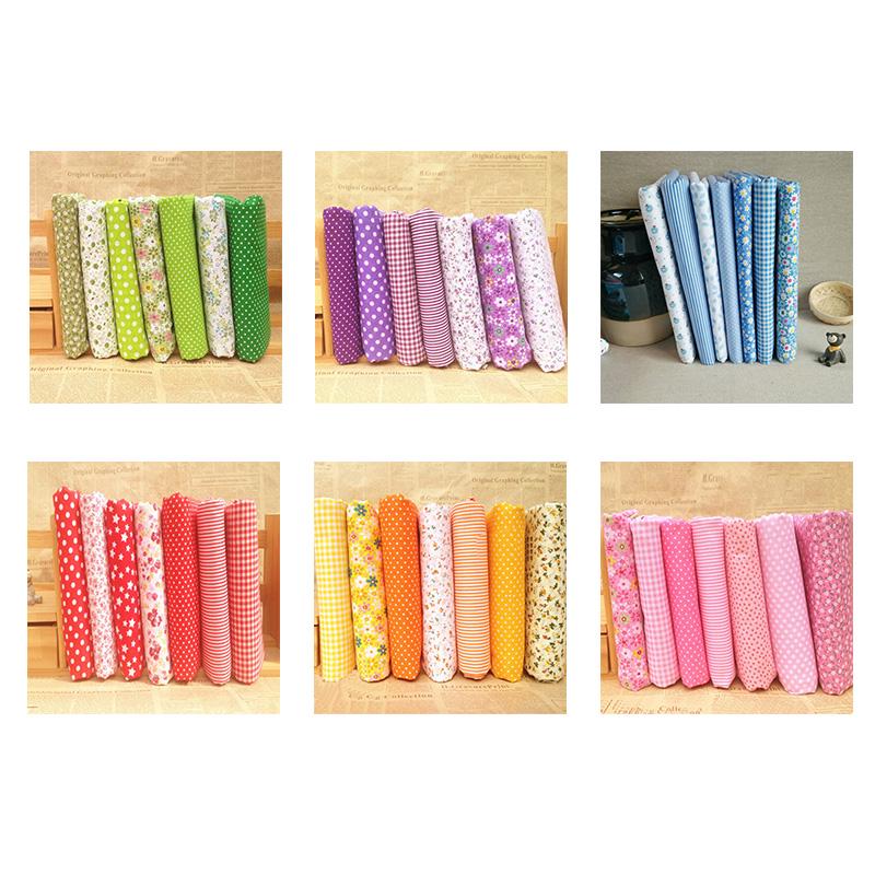 Маленькая винтажная цветочная ткань, серия из 7 предметов, ассорти, предварительно нарезанная плотная хлопковая стеганая ткань, аксессуары для рукоделия и шитья