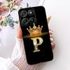 For Motorola Moto G17 Crown Letter Phone Case For Motorola MotoG17 G17 Power XT2623 Black Silicone Soft Cases Bumpers