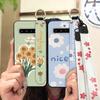 Phone Holder Oil Painting Phone Case For Samsung Galaxy S10 5G/SM-G977N Fashion Design Lanyard Silicone Shockproof Ring