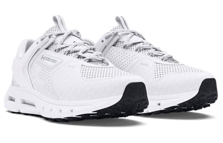 Under Armour Leather, Textile Cushioning, Wear Resistant Low top Casual Running Shoes Men's White 3028345-103