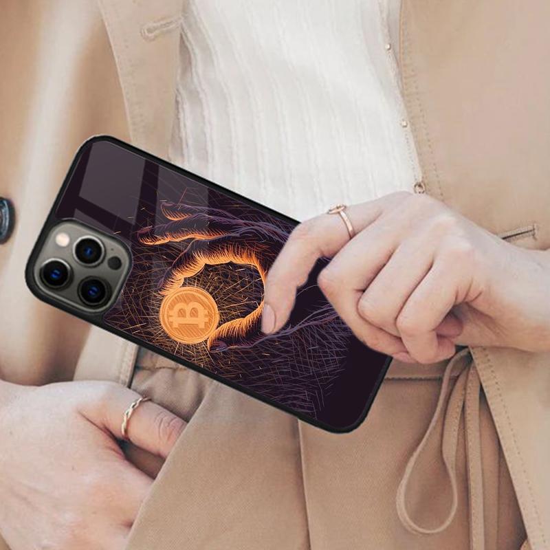 Биткоин на Луну Астронавт BTC Магнитный чехол для телефона ДЛЯ APPLE iPhone 17 Air 16 14 13 12 Pro Max 15 Plus Беспроводная крышка MagSafe