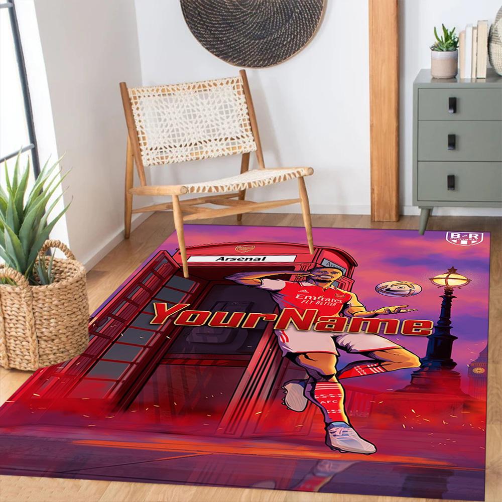 Arsenal Customize Text Floor Mat Suitable for Kitchen Foyer Dining Room Decorate room Anti-slip Rug Decorate Offices Perfect Gift for Friends & Family