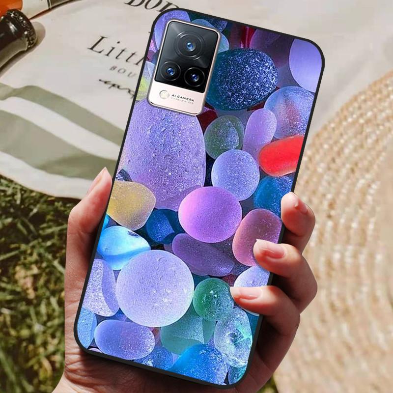 Для чехла Coque vivo V21e Силиконовая задняя крышка Чехол для телефона Для vivo V21e Чехлы Мягкий бампер Funda на vivo V2061 V21 e V 21e 6.44" Сумка