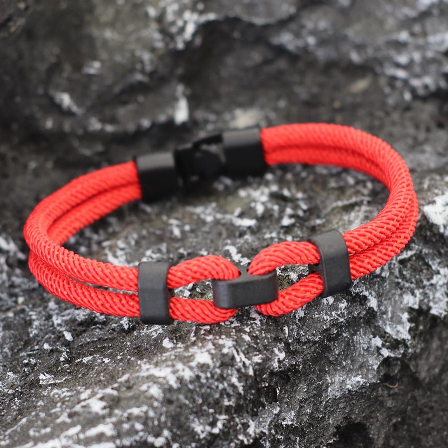 Мужской простой браслет с застежкой 4 мм, черный, ручной работы, миланская веревочная застежка, браслет, ювелирные изделия, защита запястья