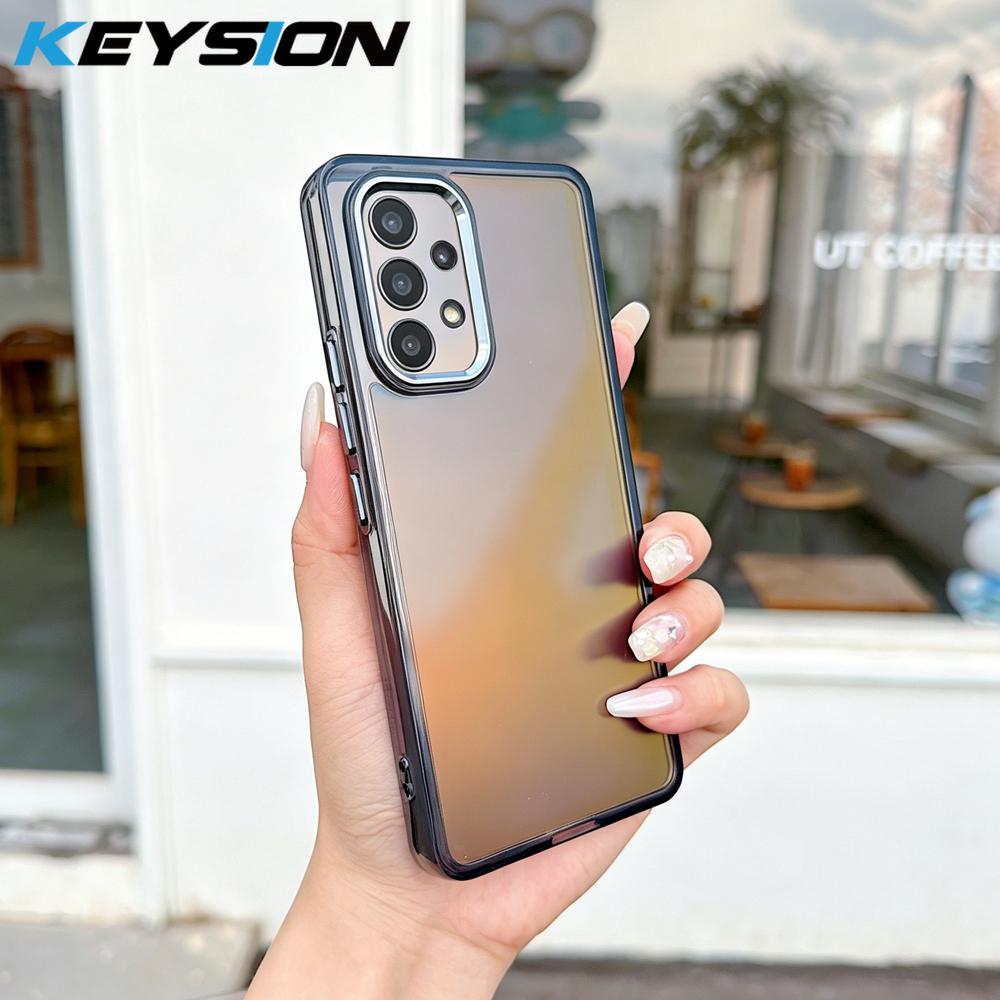 KEYSION Модный лазерный градиентный цветной чехол для телефона Samsung A53 5G A52S 5G, противоударная задняя крышка из TPU+PC для Galaxy A13 4G 5G