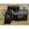 Leather Black Saddle Bags Motorcycle Pouch Bag Three Bags Pannier Saddle Bags Set Of Three Bags For Sportscaster
