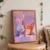 Disney digital oil painting rabbit and fox hand painting home decoration painting