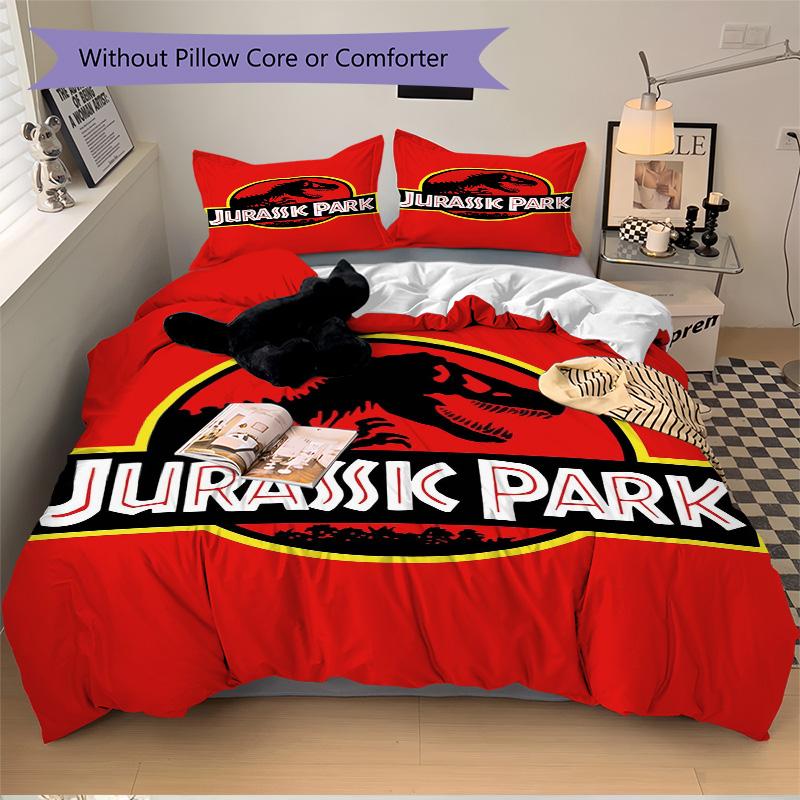 Jurassic Park Adventure Print 3Pcs Bedding Setduvet Cover With 2 Bedropillowcase Home Birthday Gift