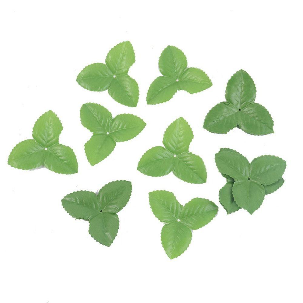 100pcs Artificial Plants Rose Green Leaves DIY Wreath Leaf Artificial Flower Leaves