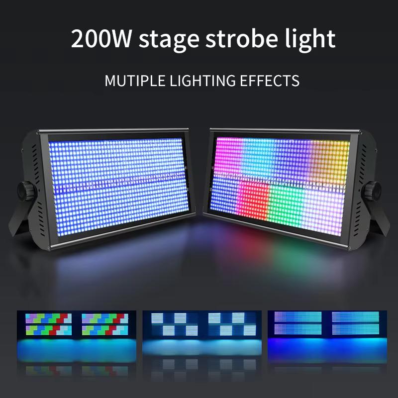 200W LED RGBW 4 in 1 48 Zone Strobe Light White 8000K DMX Super Bright Dj Wall Washer Bar Strobe Light Stage Lighting Effect