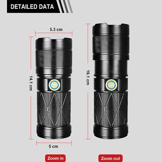 Мощный светодиодный фонарик 300 Вт, масштабируемый фонарик с высокой яркостью 500000 лм, встроенный аккумуляторный фонарь, водонепроницаемый фонарик, перезаряжаемый фонарик