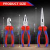 Набор из 3 плоскогубцев, включающий 8" плоскогубцы с длинными губками, 8" плоскогубцы-бокорезы и 7" диагональные кусачки, двухкомпонентная рукоятка