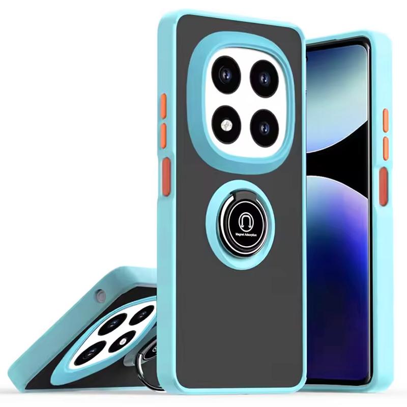Translucent Shockproof Hard Case with Metal Stand for Poco X7 Pro X6 Pro C75