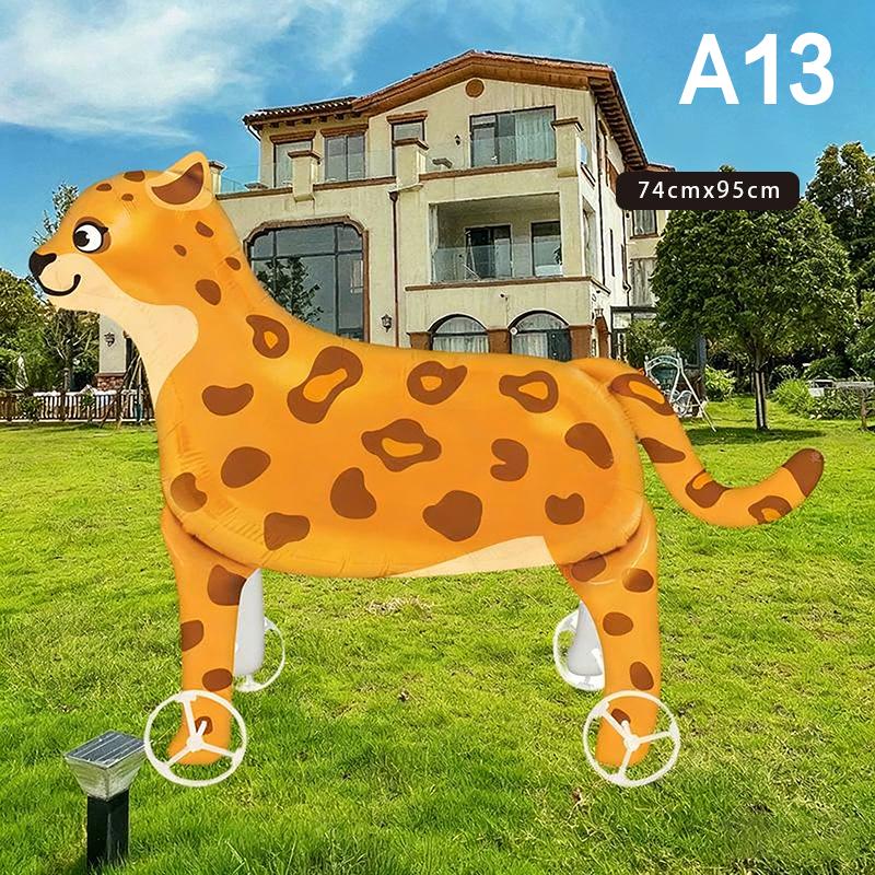 4D Мультяшные Фольгированные Шары Слон Стоячий Ходячий Шарик с Колесом для Украшения Детской Вечеринки по случаю Дня Рождения, Детского Праздника