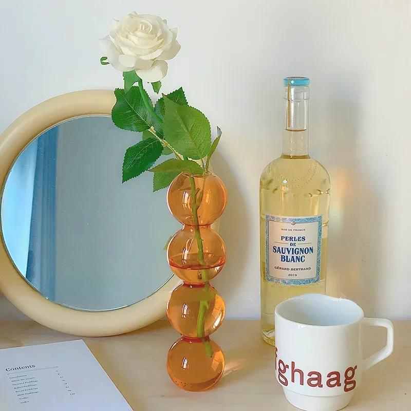 Ваза для цветов, настольная стеклянная подставка для цветов, бутылка для домашнего декора, гидропонные вазы для растений, держатель, симпатичная настольная декоративная стеклянная ваза