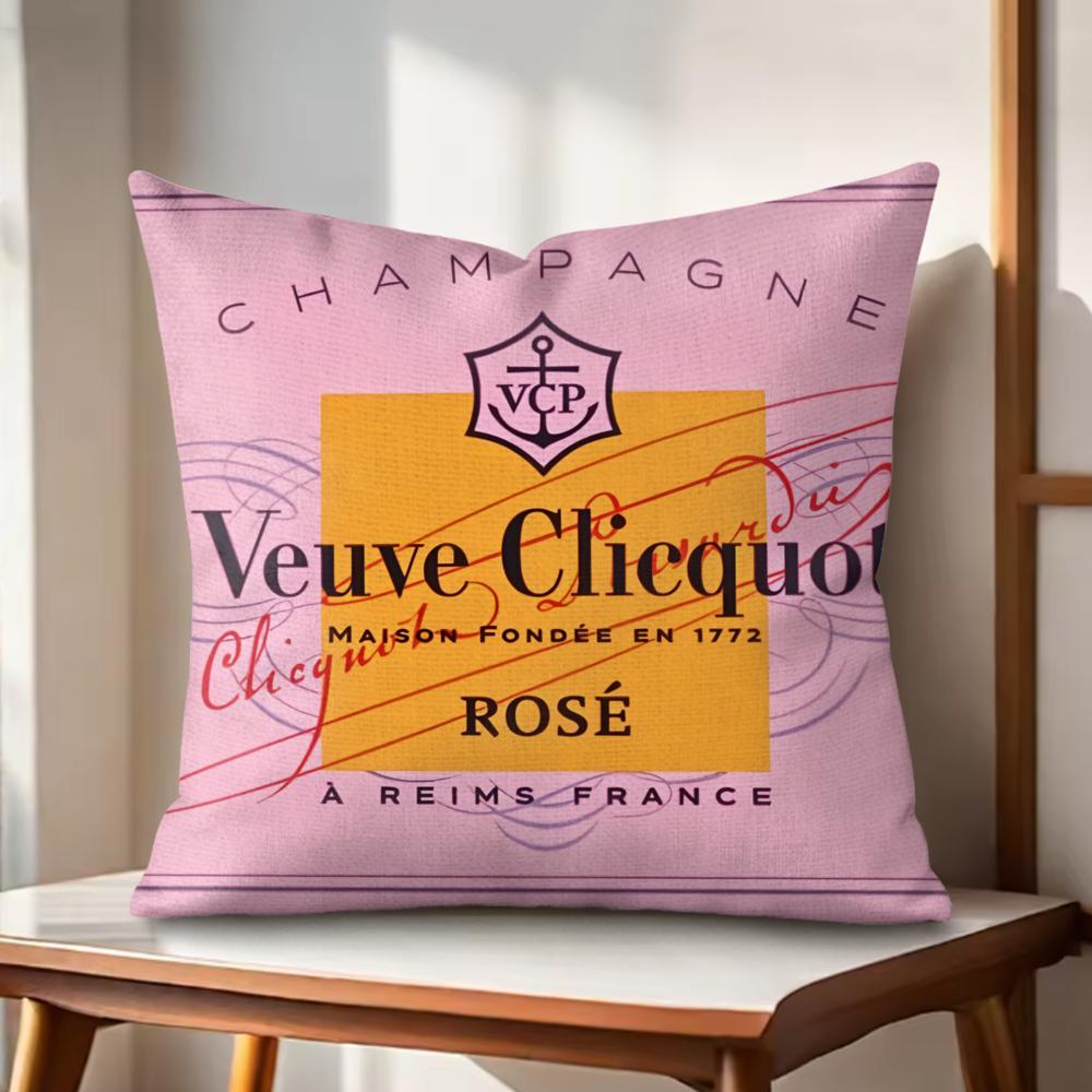 Роскошные Чехлы-Подушки Veuve CClicquot Натуральный Лен Органическая Ткань Двусторонний Принт Чехлы для Диванных Подушек Домашний Декор