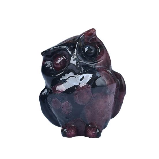 Скульптура совы, реалистично выглядящая, прекрасный искусственный кристалл, ручная работа, полированная статуя совы, статуя животного, украшение для рабочего стола