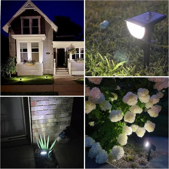 GKGG Solar Lights Outdoor Waterproof IP65, Solar Powered 76 LED 3 Lighting Modes Solar Spot Lights Outdoor for Yard Garden Landscape Pathway (Cool