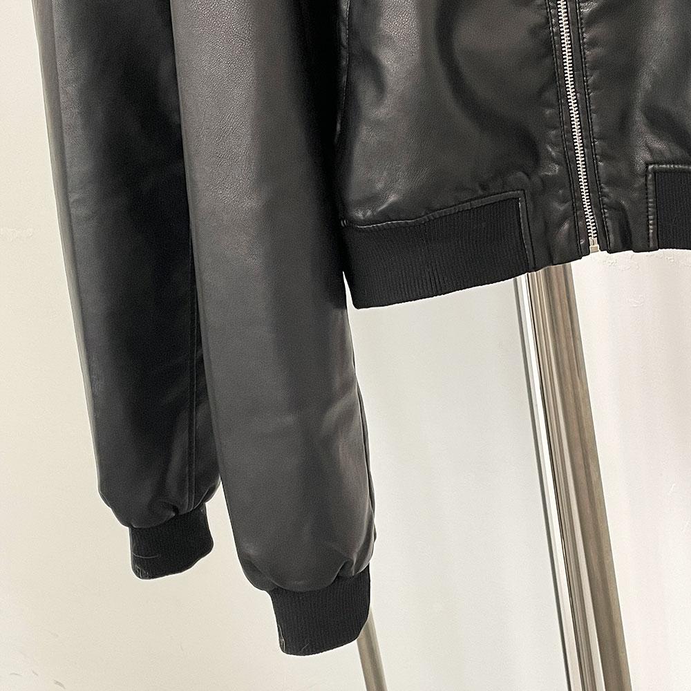 OFTBUY Women Vintage Loose Pu Faux Leather Short Jacket with Belt Motorcycle Jacket Female Zipper Retro Moto Biker Coat Outwear Tops