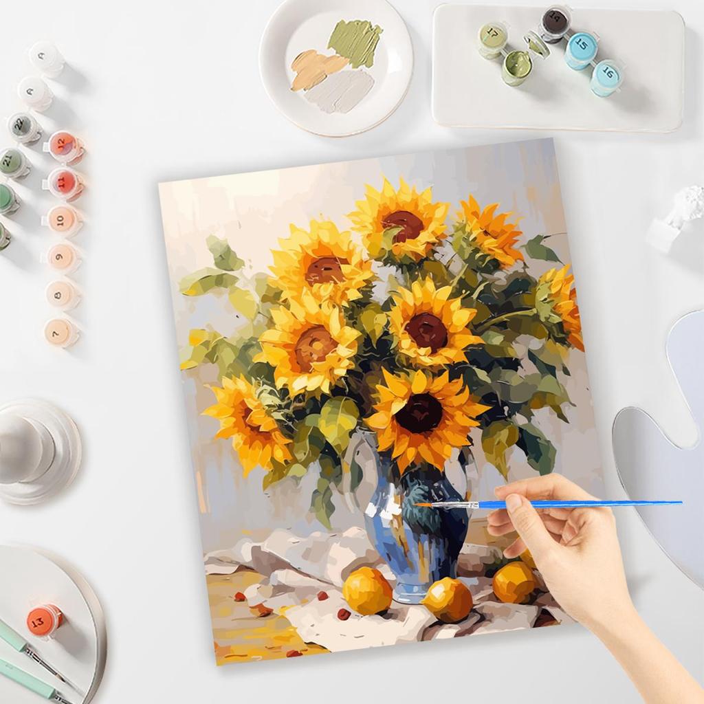 Рамка «сделай сам», картина по номерам, подсолнух, акриловая краска по номерам для взрослых, картина, настенное искусство, холст, 40x50 см