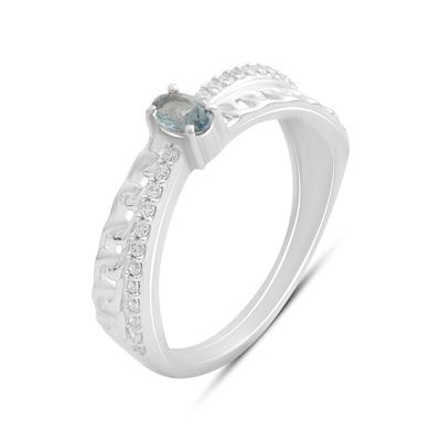 Серебряное кольцо с топазом Лондон Блю 0.527ct, вес изделия 2,5 гр (2188698)