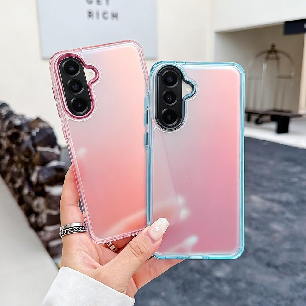 KEYSION Лазерный градиентный цветной чехол для телефона Samsung A56 5G A36 A26 Мягкий ТПУ+ПК Ударопрочная задняя крышка для Galaxy A16 4G 5G