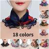 18 Styles Ladies Gold Silk Scarf With Pearl Wood Ears Lace Variety Scarf Fashion Square Scarf Multifunctional Silk Scarf