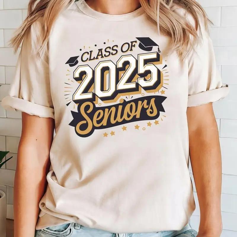 Senior 2025 T Shirt Retro Seniors Class of Graduation High School College