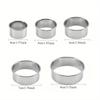 5pcs/Set Stainless Steel Dumpling Molds, Round DIY Wonton Skincutting Molds, Baking Biscuits Molds for Kitchen Use