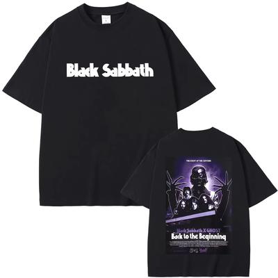 Футболка Rock Band Black Sabbath & Ghost Band Back To The Beginning Футболки Ozzy Osbourne Мужские Женские Винтажные Оверсайз Футболки
