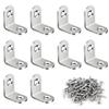 100-10PCS Stainless Steel L-shaped Corner Bracket 90 Degree Furniture Layer Board Fixed Connection Angle Bracket with Screws