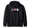 Peace Love Easter Peace Sign Bunny Heart Hippie Gift Zip Hoodie