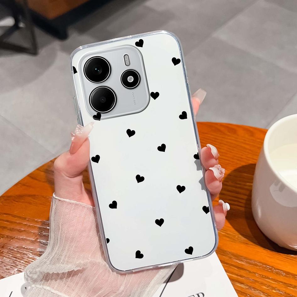 Забавные черные задние крышки для кота для Redmi Note 14 Pro Plus A3 K80 Pro A4 14R новый чехол для телефона эстетический дизайн жидкий силиконовый мягкий корпус для Redmi бампер