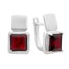 Серебряные серьги с искусственным гранатом nano 4.117ct (60002299)