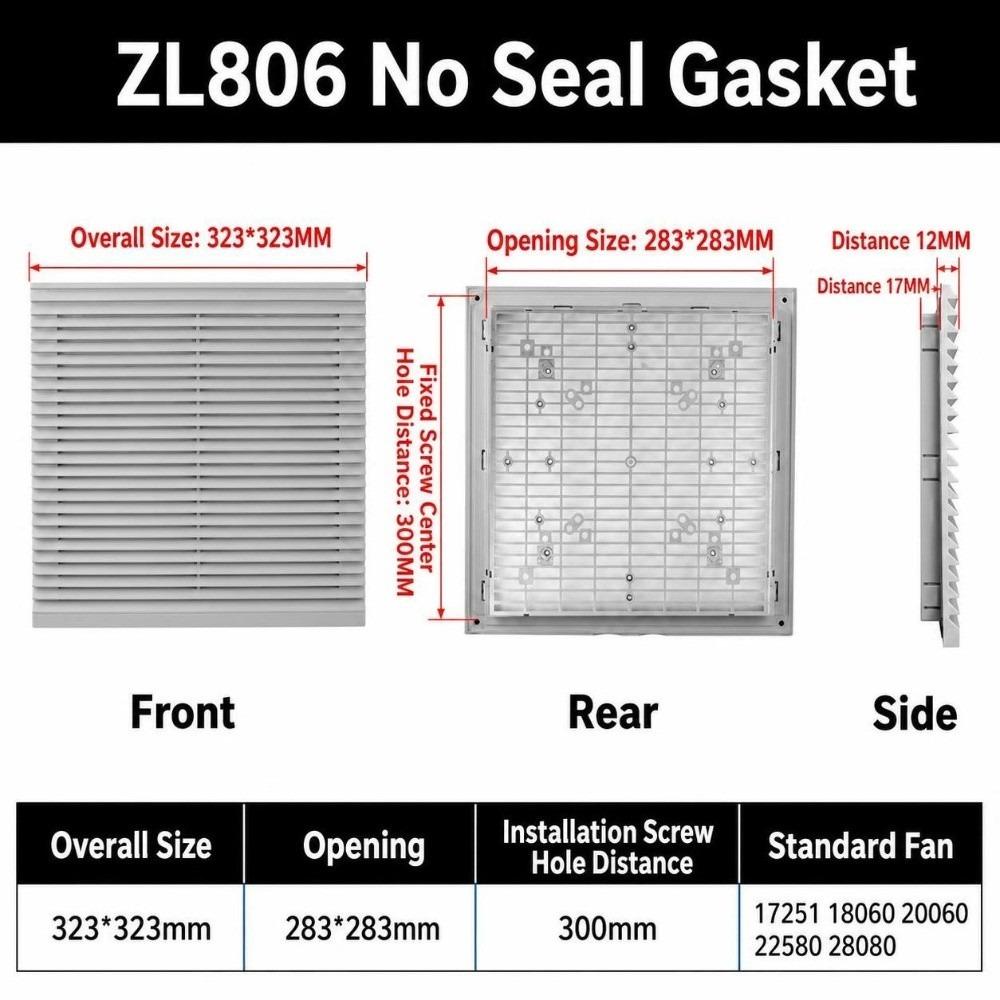 ABS Vent Filter Waterproof Louver Vent Air Ventilation System Air Vent Fan Cooling