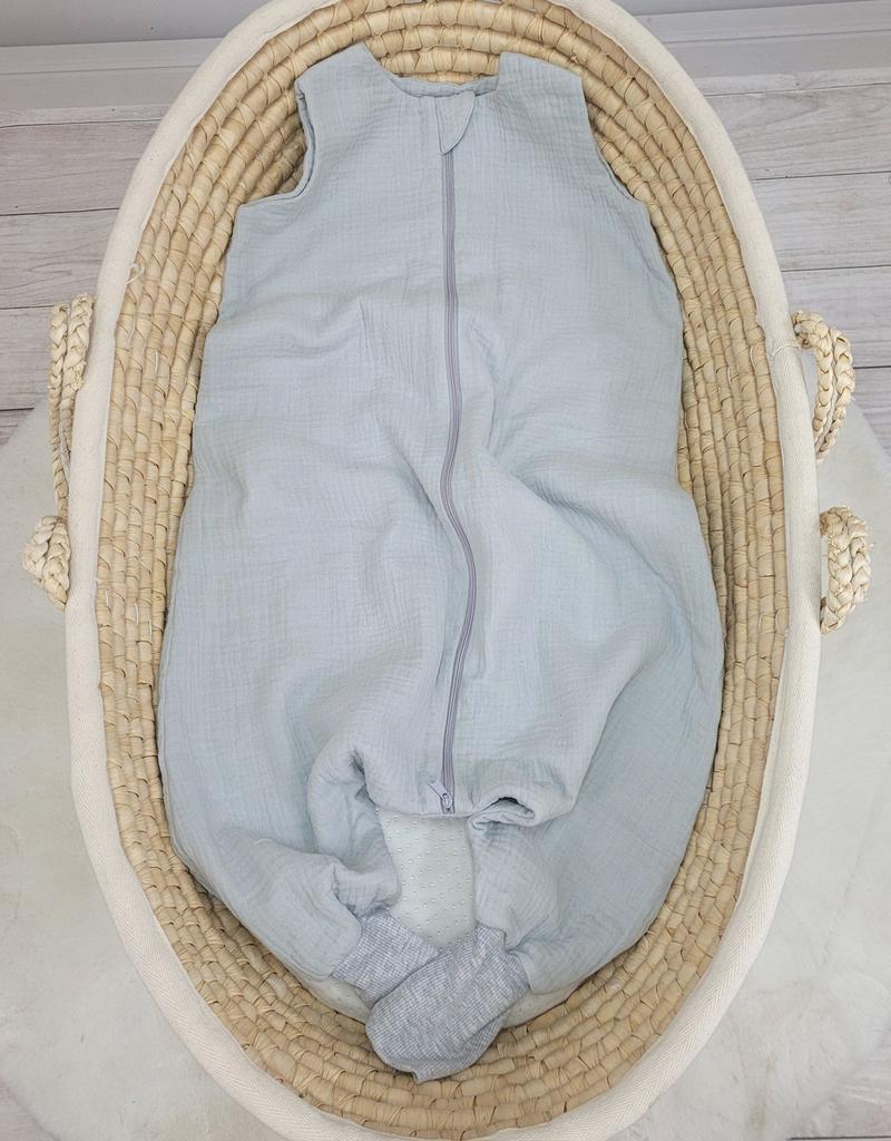 Muslin sleeping bag for children with legs L 9-24 months summer TOG 1.0 - gray