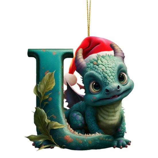 Рождественская елка Подвеска Мультфильм Динозавр Письмо Украшение для дома Окно автомобиля 2D Плоский