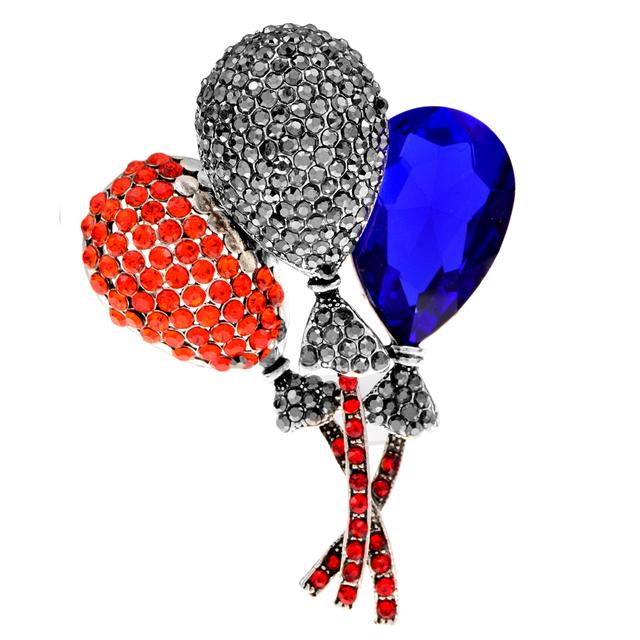 Big Crystal Balloon Brooches For Women Cute Color Romantic Office Party Rhinestone Brooch Pin Friends Jewelry Gift