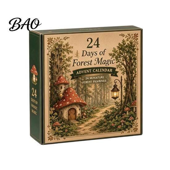Holiday Countdown Calendar with Ornaments 2026 Spirit Advent Calendar, 24-Day Mini Figure Set, Elf Alien Miniature Figures Fairy Christmas Ornament