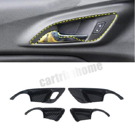 For Chevrolet Trax 2024 Carbon Fiber ABS Inner Door Handle Bowl Panel Cover Trim