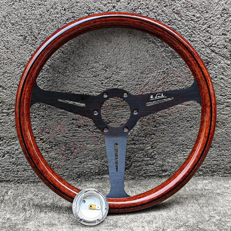 14Inch 358mm Classic Wooden Steering Wheel Universal Racing Sport Steering Wheel 74mm PCD