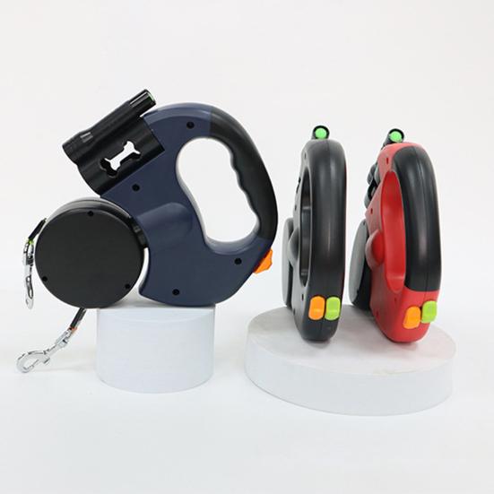 2 шт. двойной выдвижной поводок для собак для маленьких собак, 360-градусный пояс для выгула собак, не спутывающийся, со светодиодной подсветкой и мешками для фекалий для бега, походов, тренировок