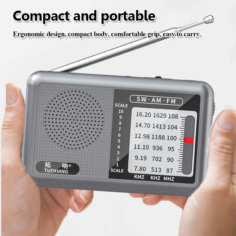 Mini Portable FM AM SW Radio High Sensitivity DSP Chip Radios Receiver Built-in Loud Volume Speaker Support 3.5mm Headphones