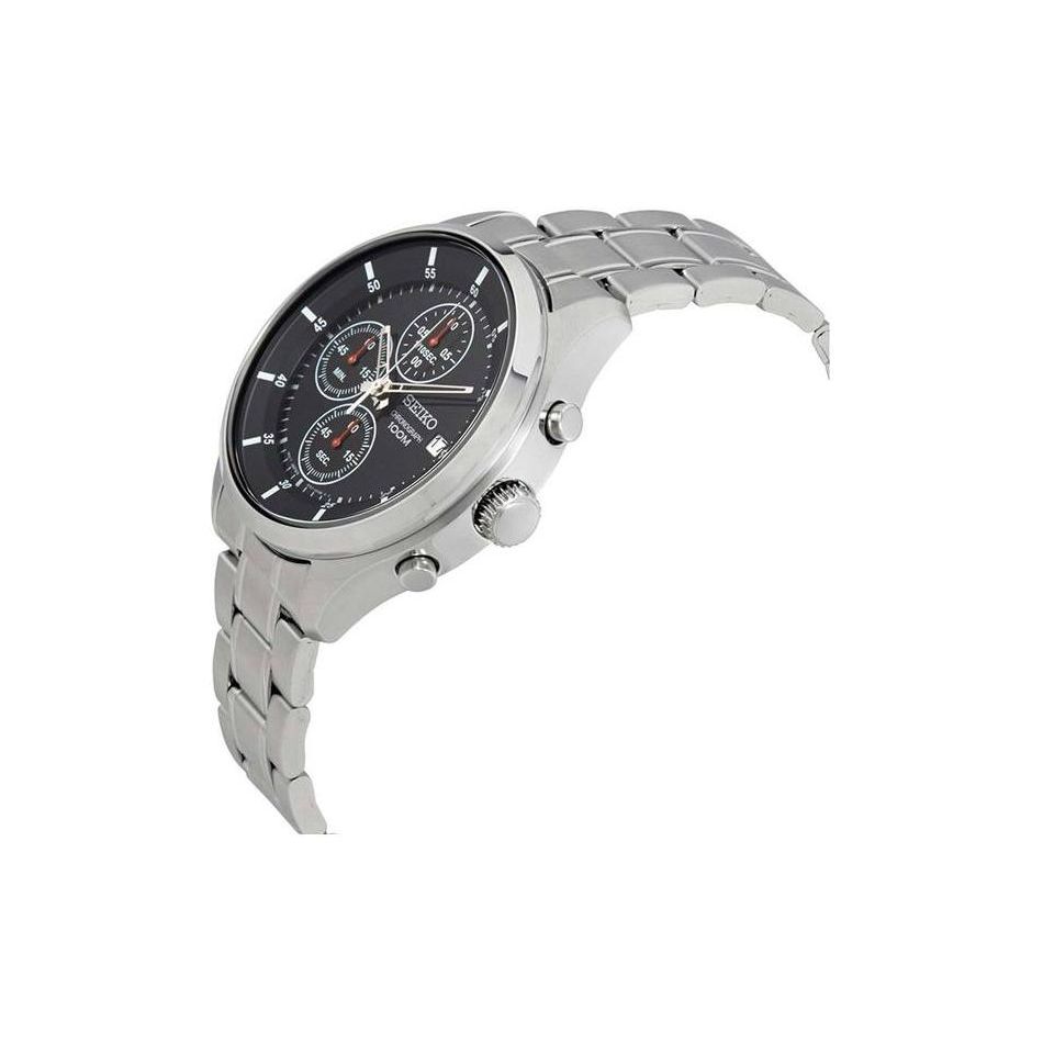 Seiko Мужские кварцевые часы с хронографом на три циферблата, водонепроницаемость 100 метров, стиль Business Casual, модные, Черные SKS539P1