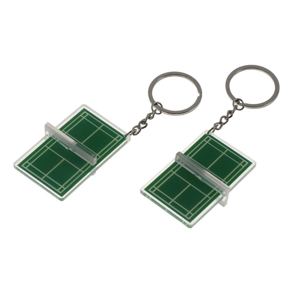 Mini Badminton Playground Keyring Acrylic Table Tennis Key Holder  Unisex