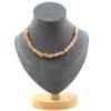 Stones and Minerals. Necklace 20 Beads Sunstone from Tanzania. Steel Chain Necklace Women, Men. Customizable Size.