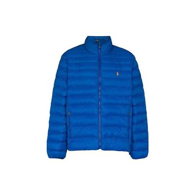 Polo Однотонная пуховая куртка с воротником-стойкой Мужские куртки Синий 710810897-006